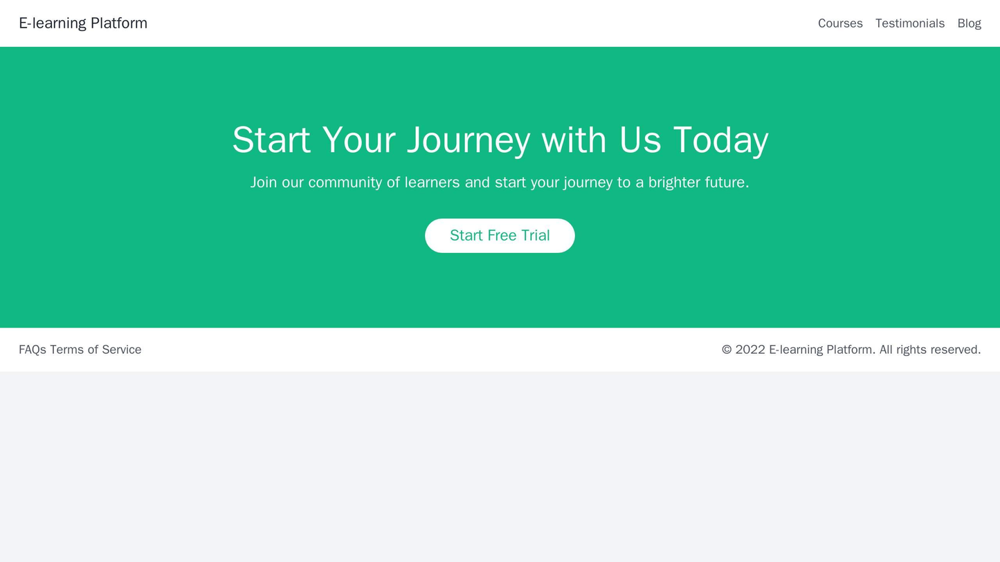 E-learning Platform: A design with a prominent call-to-action button that encourages users to sign up for a free trial. Web Template 657