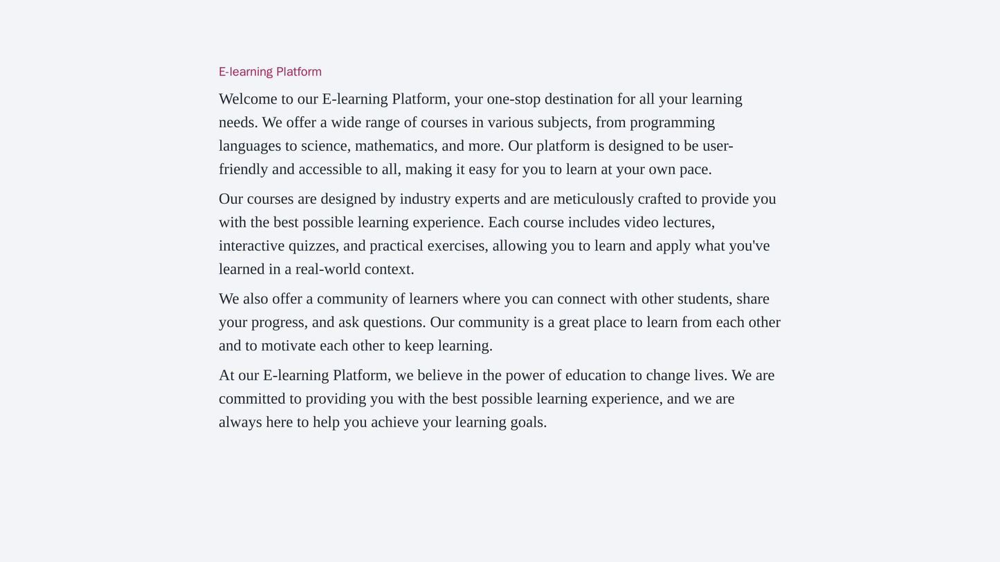 E-learning Platform: A user-friendly design with a left sidebar for navigation and account information, a large central Web Template 686