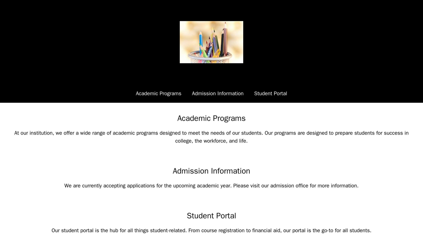 Education Institution: A user-friendly design with a centered logo, a top navigation bar, and a full-width header image Web Template 1455