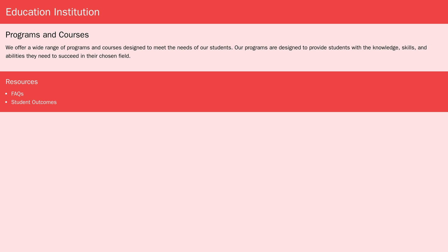 Education Institution: A design focused on showing off various programs and courses. A right-aligned call-to-action for Web Template 213