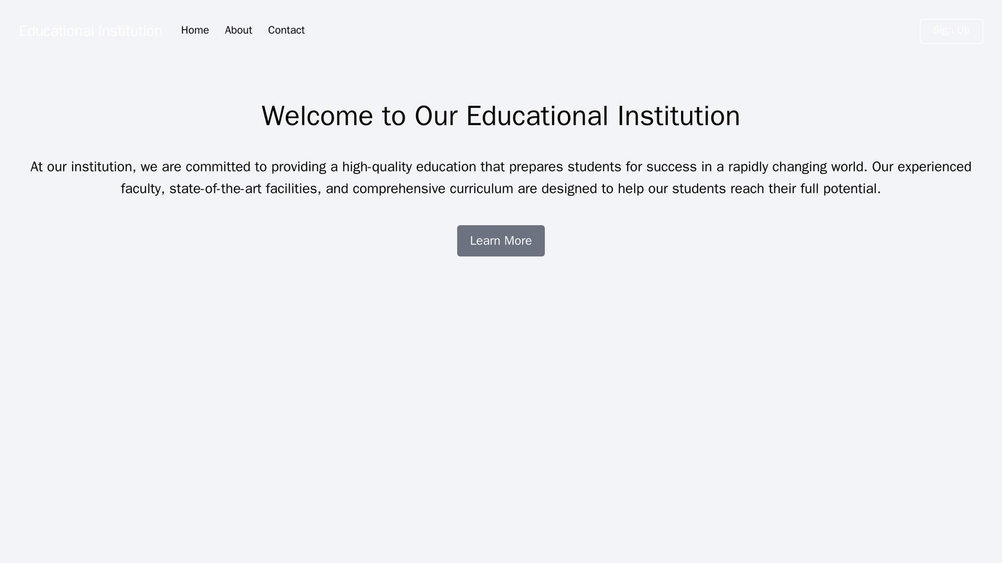 Educational Institution: A professional design with a clean, organized layout, including a horizontal navigation bar, a Web Template 1531