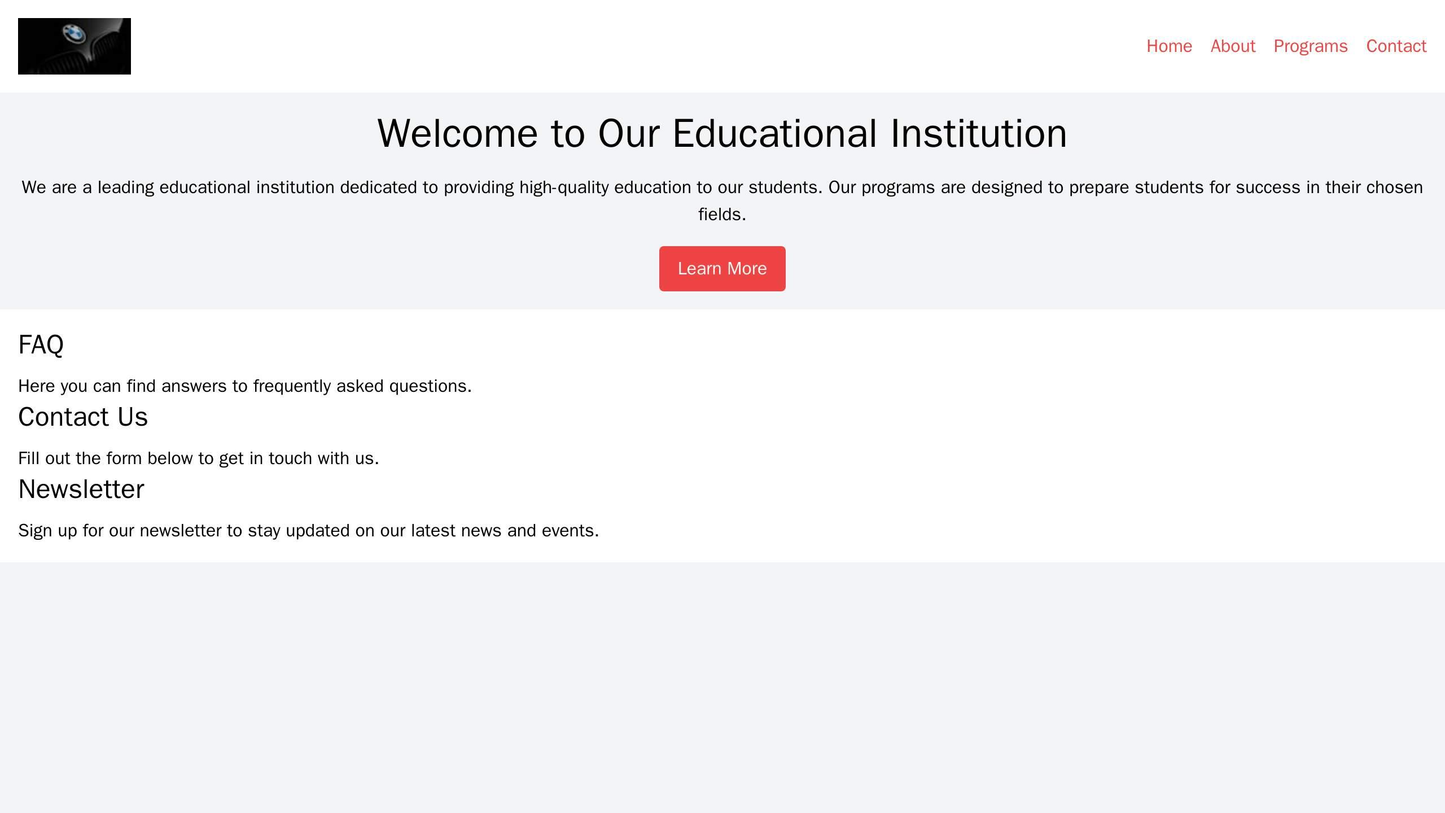Educational Institution: A clean and organized design with a top menu and a large call-to-action button. The logo is in Web Template 859