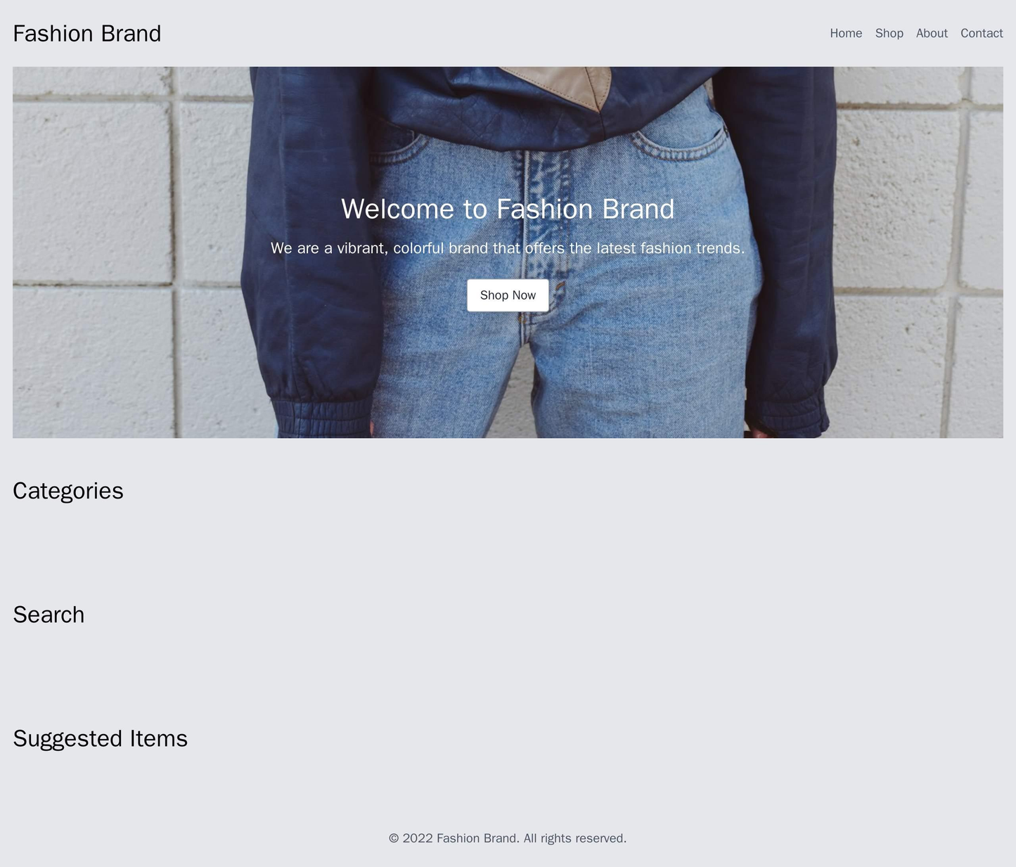 Fashion Brand: A vibrant, colorful layout with a full-width hero image showcasing the latest collection, accompanied by Web Template 865
