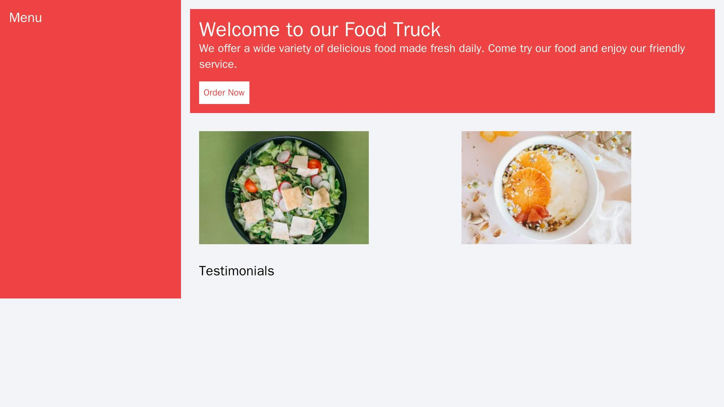 Food Truck Business: A mobile-friendly design with a colorful and playful layout. A top banner featuring a photo of the Web Template 193