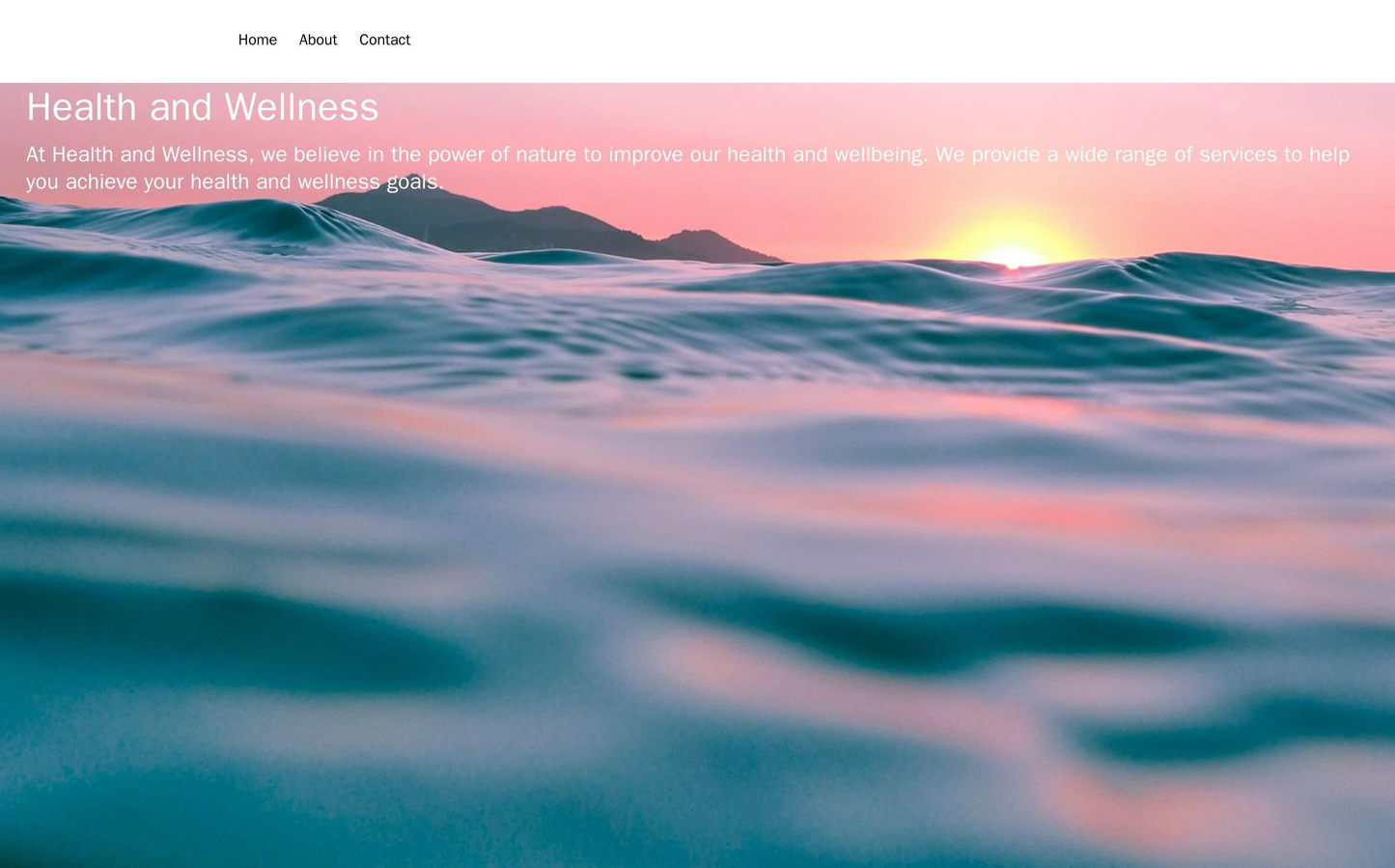 Health and Wellness: A clean and serene design with a centered navigation menu, a large hero image with a calming color Web Template 1472