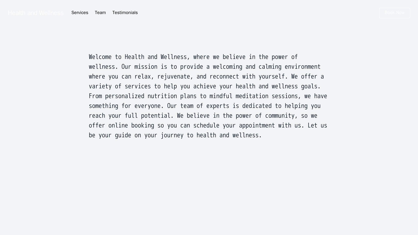 Health and Wellness: A welcoming and calming design with a left navbar, a full-screen header image with a CTA button, a Web Template 423