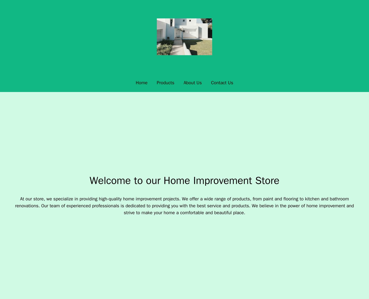 Home Improvement Store: A functional design with a large, centrally positioned logo and a clear, easy-to-use navigation Web Template 1643