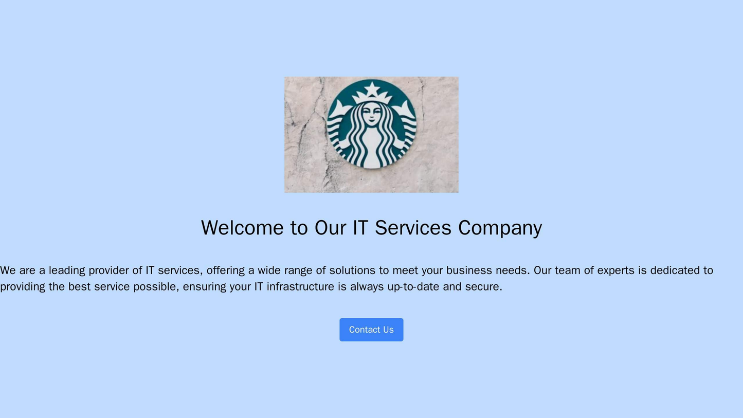 IT Services Company: A minimalist design with a centered logo and a single-page layout. The background color is a cool, Web Template 42