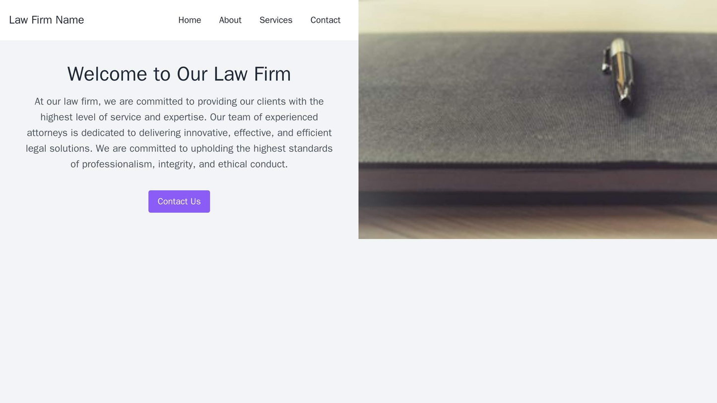 Law Firm Website: A left sidebar with menu items and firm information, a clean and professional layout, a high contrast Web Template 1903