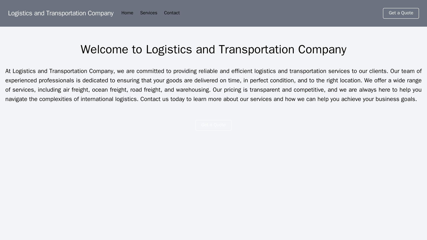 Logistics and Transportation Company: A site with a design that is professional and functional, a horizontal navigation Web Template 1851