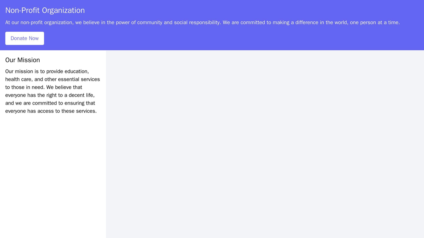 Non-Profit Organization: A socially-driven design with a left sidebar featuring information about the mission, a header Web Template 1752