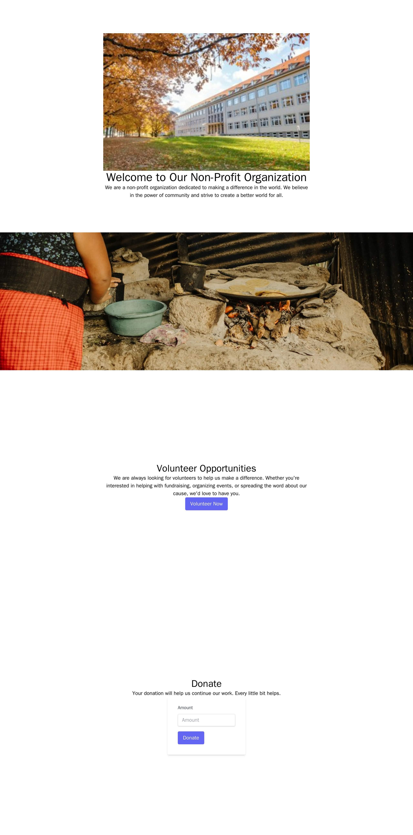Non-Profit Organization Site: A minimalist design with a centered logo and a full-width banner image of people making a Web Template 1175