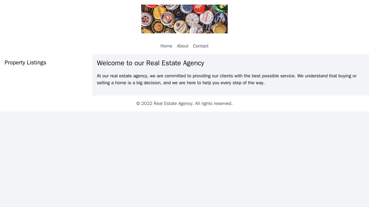 Real Estate Agency: A clean, minimalist design with a centered logo, a top navigation menu, a left sidebar for property Web Template 80
