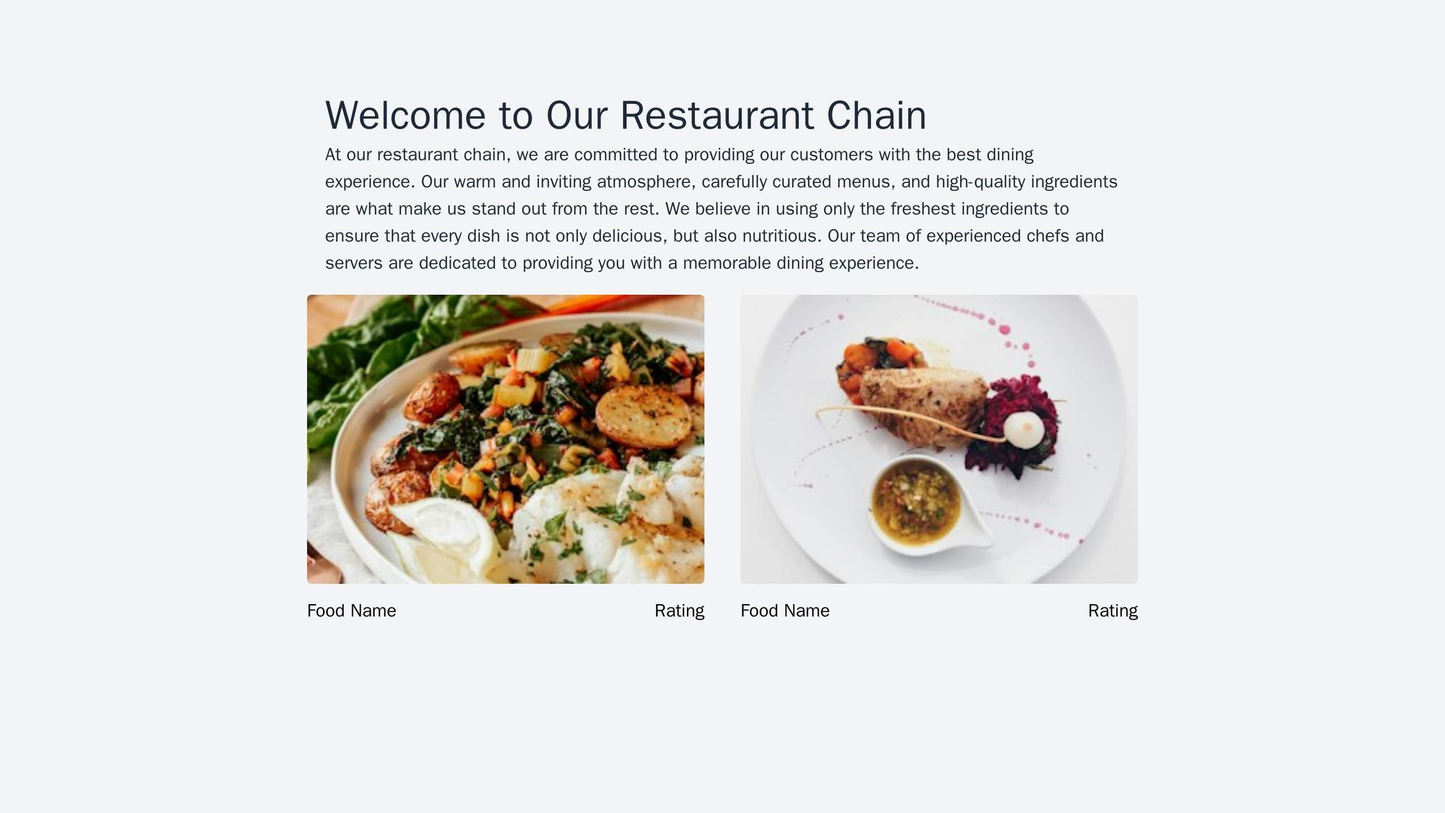 Restaurant Chain: A warm and inviting design with a left column showing a menu, recent promotions, and a featured dish. Web Template 375