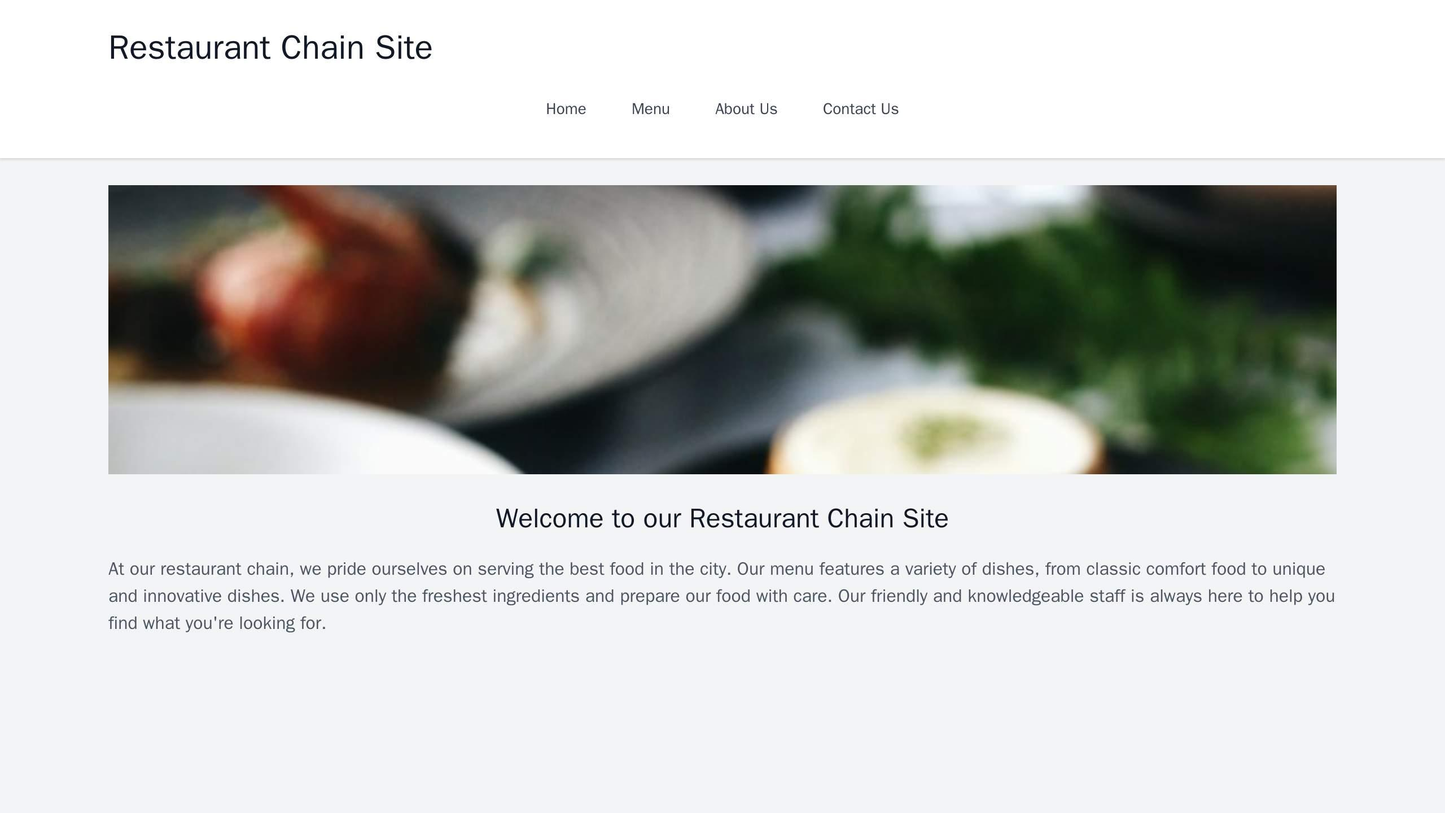 Restaurant Chain Site: A unique and distinct visual header featuring an appetizing image of a signature dish, with menu Web Template 236