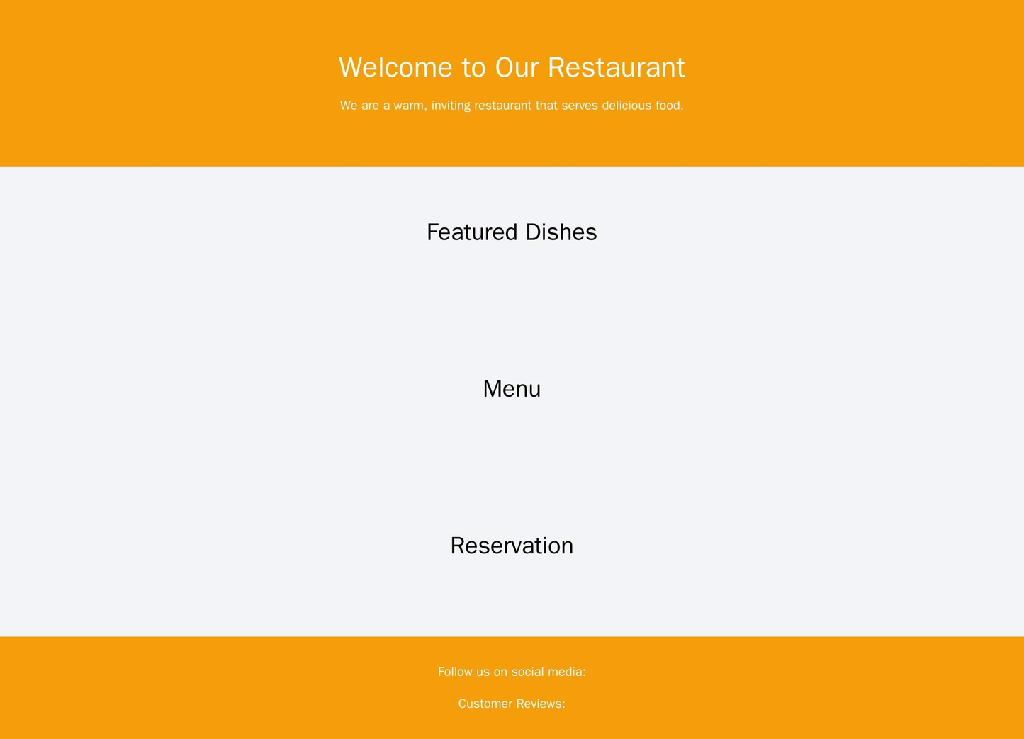 Restaurant Website: A slideshow for featured dishes, a menu with images, a reservation system integration, and a footer Web Template 1906