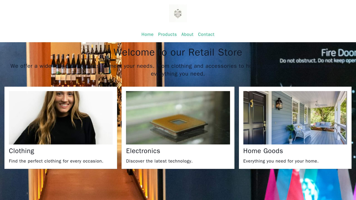 Retail Store: A minimalist layout with a large hero image, centered logo, and a simple, horizontal menu at the top. The Web Template 735
