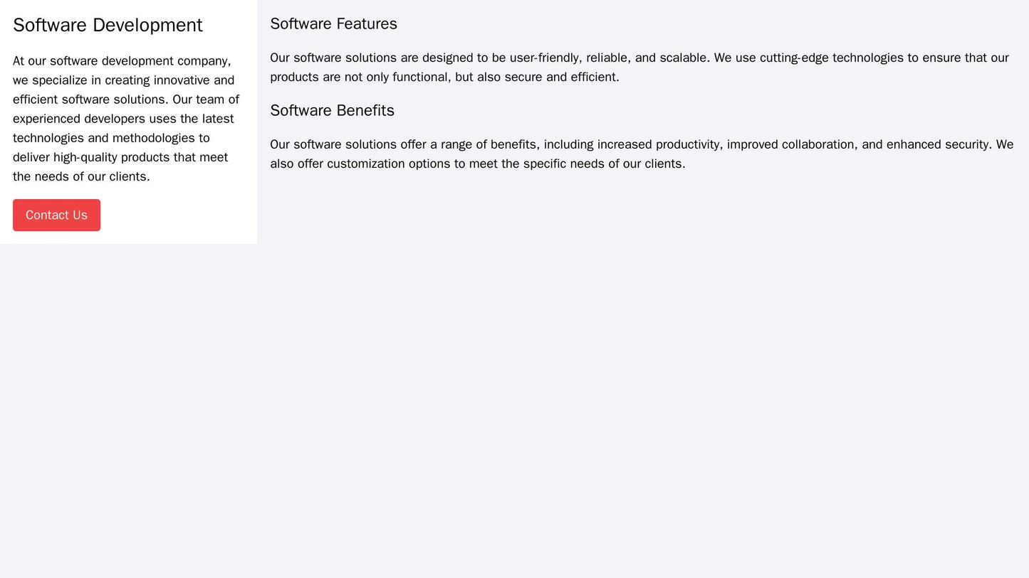 Software Development: A contemporary and professional design with a prominent call-to-action and a clear menu, anchored Web Template 1916