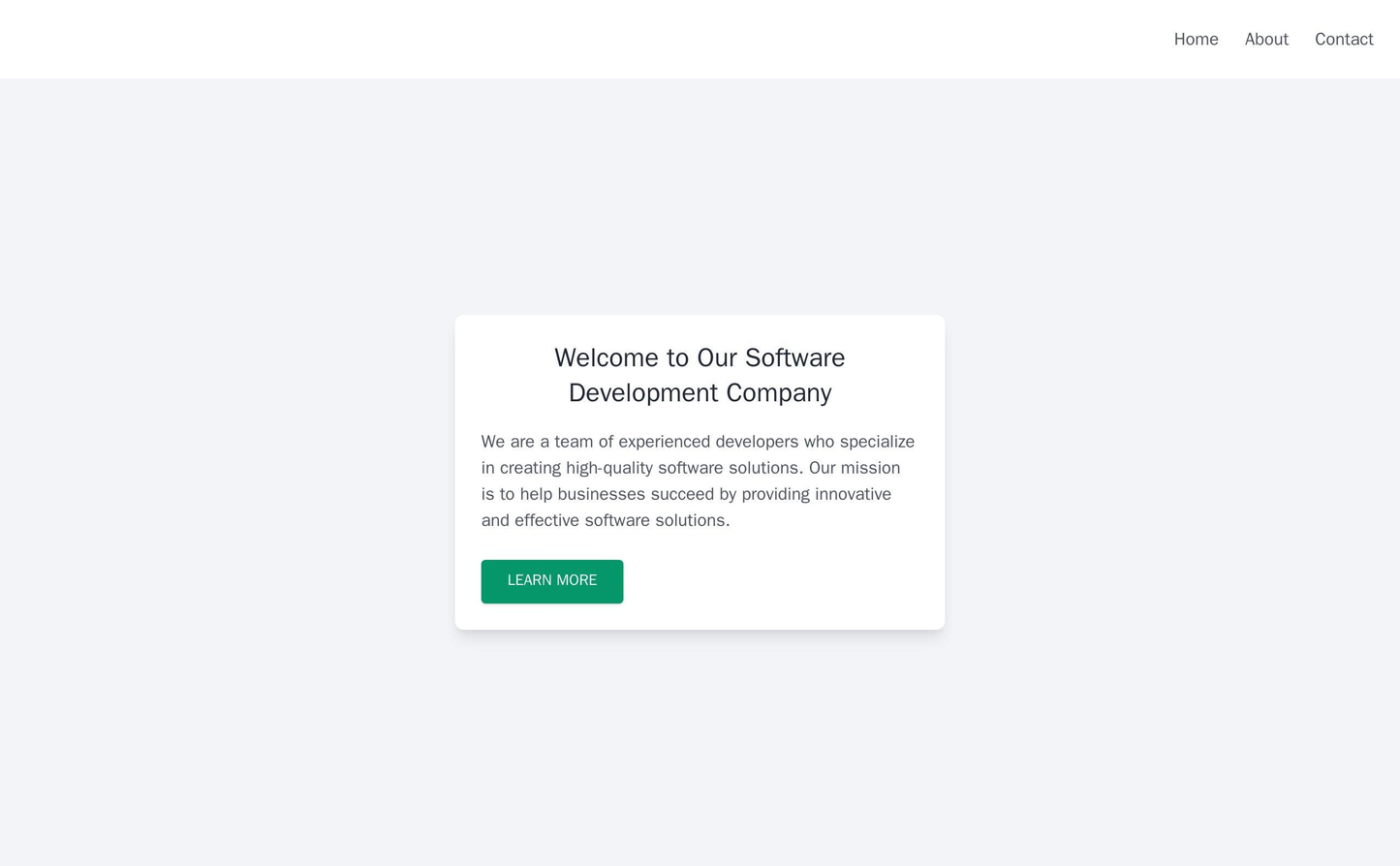 Software Development Company: A minimalist homepage with a centered logo and a clear call-to-action message. Navigation Web Template 1491