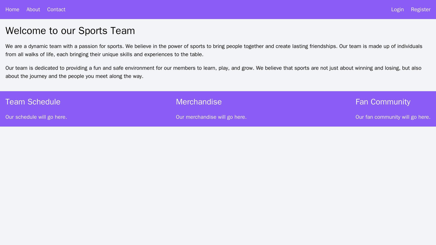 Sports Team: A dynamic design with team colors and a large main image of a team logo or a game in progress. The menu is Web Template 857