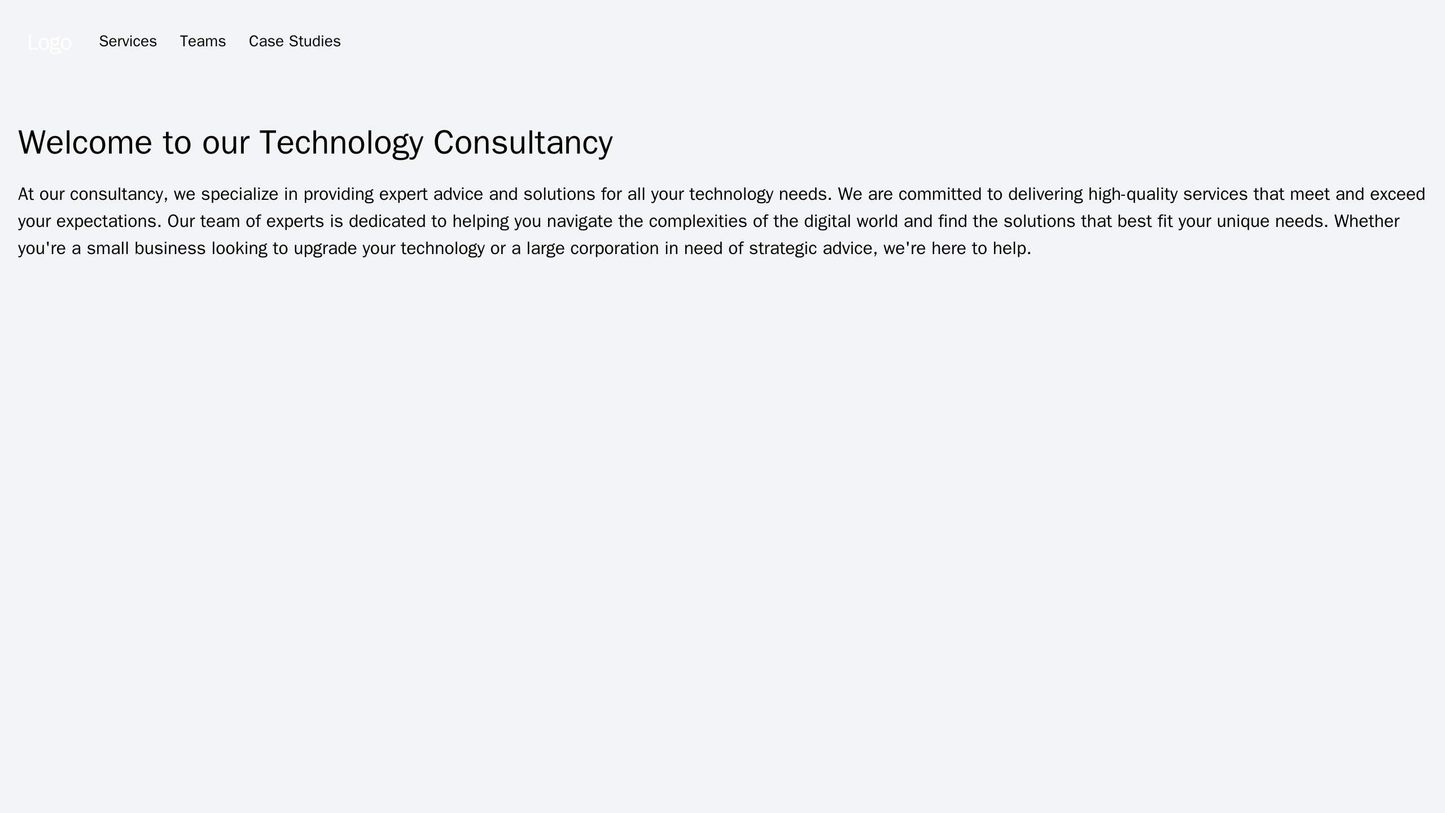 Technology Consultancy: A bold and professional design with a logo in the center, a fixed navbar with dropdown menus, a Web Template 424