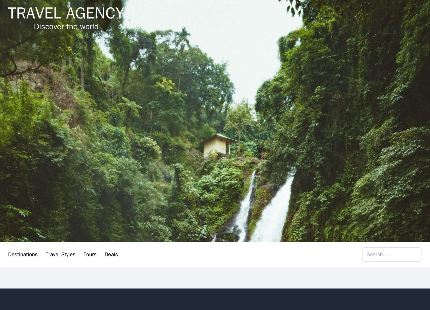 Travel Agency: A warm and inviting color palette, consisting of a large header image of a beautiful travel destination, Web Template 924