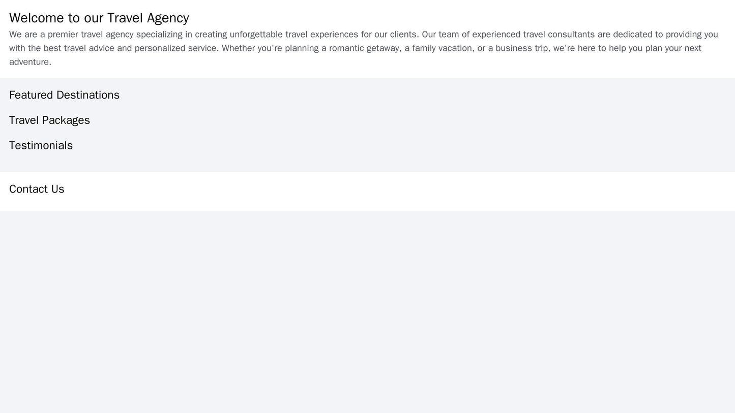 Travel Agency Site: A full-width background image of a beautiful travel destination. A search box and filtering options Web Template 1727