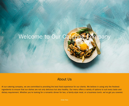 A catering company site with a full-screen image of a beautifully set table at the top. The layout includes a call-to-ac Web Template 3944