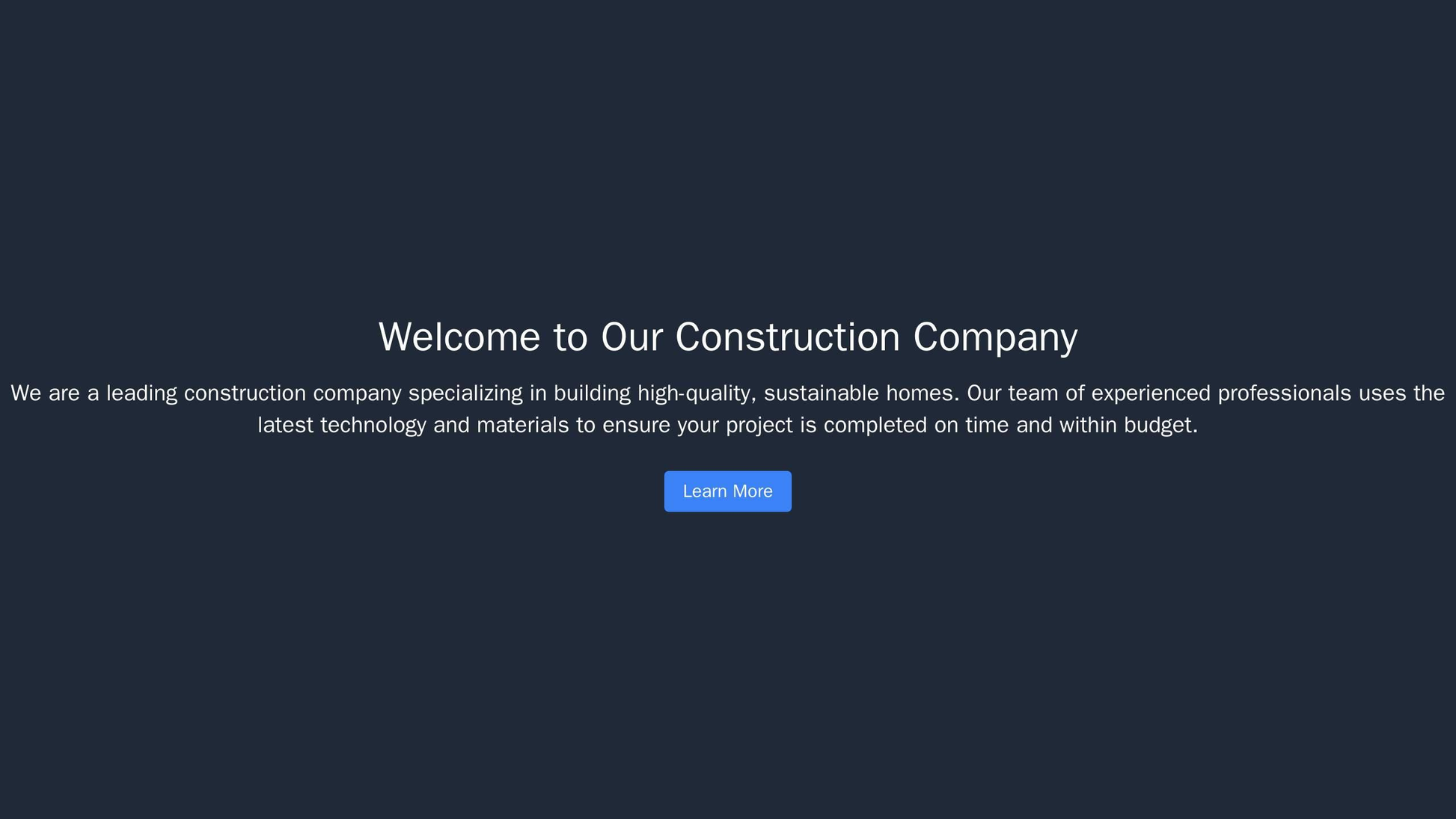 A construction company site with a full-screen background video showcasing their projects, accompanied by a clear call-t Web Template 3948