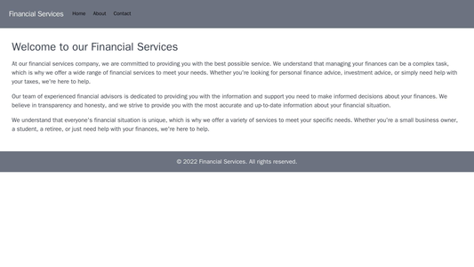 A financial services company site with a minimalist design, a monochromatic color scheme, and a clean, left-aligned layo Web Template 4834