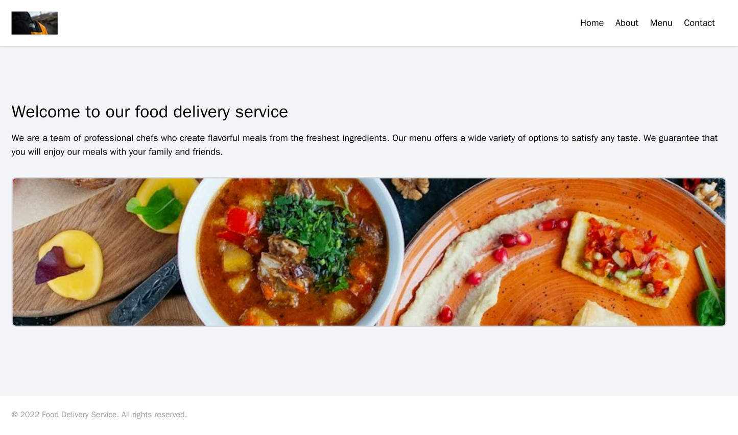 A food delivery service site with a bottom slider showcasing popular meal deals and a top left-aligned logo. Web Template 3322