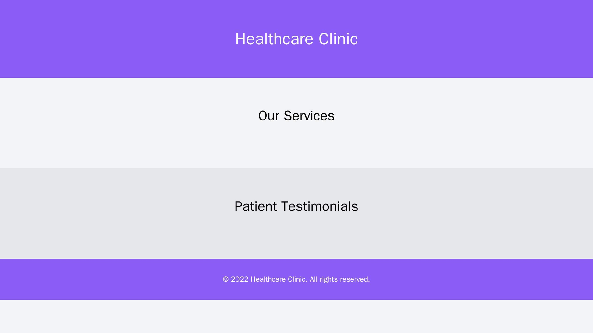 A healthcare clinic site with a calming color palette, a centered logo, and a parallax scrolling effect for sections sho Web Template 4509