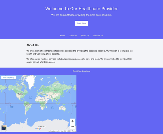 A healthcare provider site with a header featuring a call-to-action button, a centered navigation menu, and a footer wit Web Template 4890