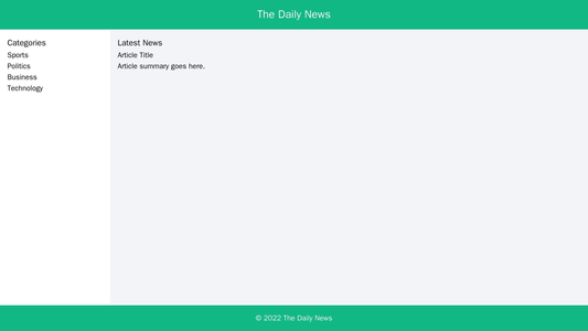 A news site with a dynamic layout, featuring a constantly updating news ticker on the top, a left sidebar for categories Web Template 4510