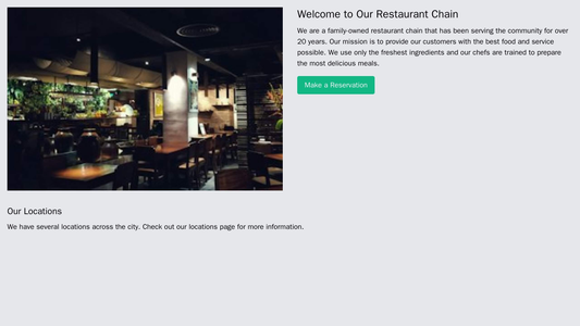 A restaurant chain site with a large hero image showcasing their food, a call-to-action button (CTA) on the right promot Web Template 4666