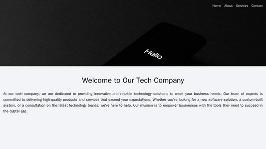 A tech company site with a full-width header image, a navbar at the top right, and a clean, minimalist design with pops  Web Template 2219