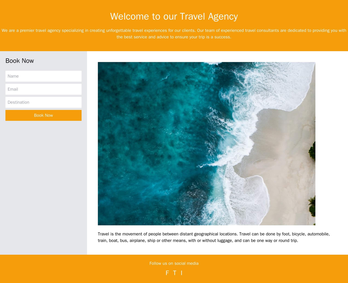 A travel agency site featuring high-resolution images of travel destinations, a left sidebar with a booking form and pro Web Template 4198