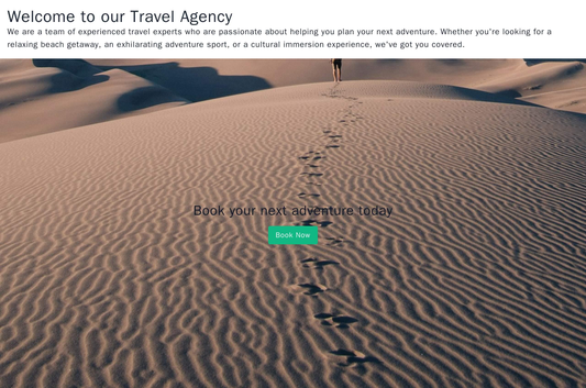 A travel agency site with a parallax scrolling effect, a full-width hero image of a beautiful destination, and a call-to Web Template 2223