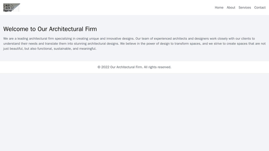 Architectural Firm: A sophisticated design with a logo located at the top-left corner and a full-width image of an archi Web Template 3504