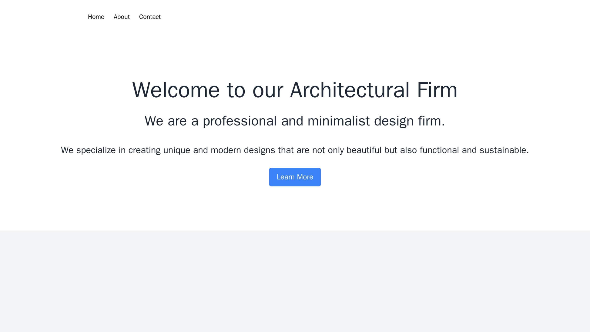 Architectural Firm: A professional and minimalist design with a centered logo, a comprehensive menu for navigation, a fu Web Template 4204