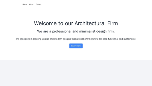 Architectural Firm: A professional and minimalist design with a centered logo, a comprehensive menu for navigation, a fu Web Template 4204