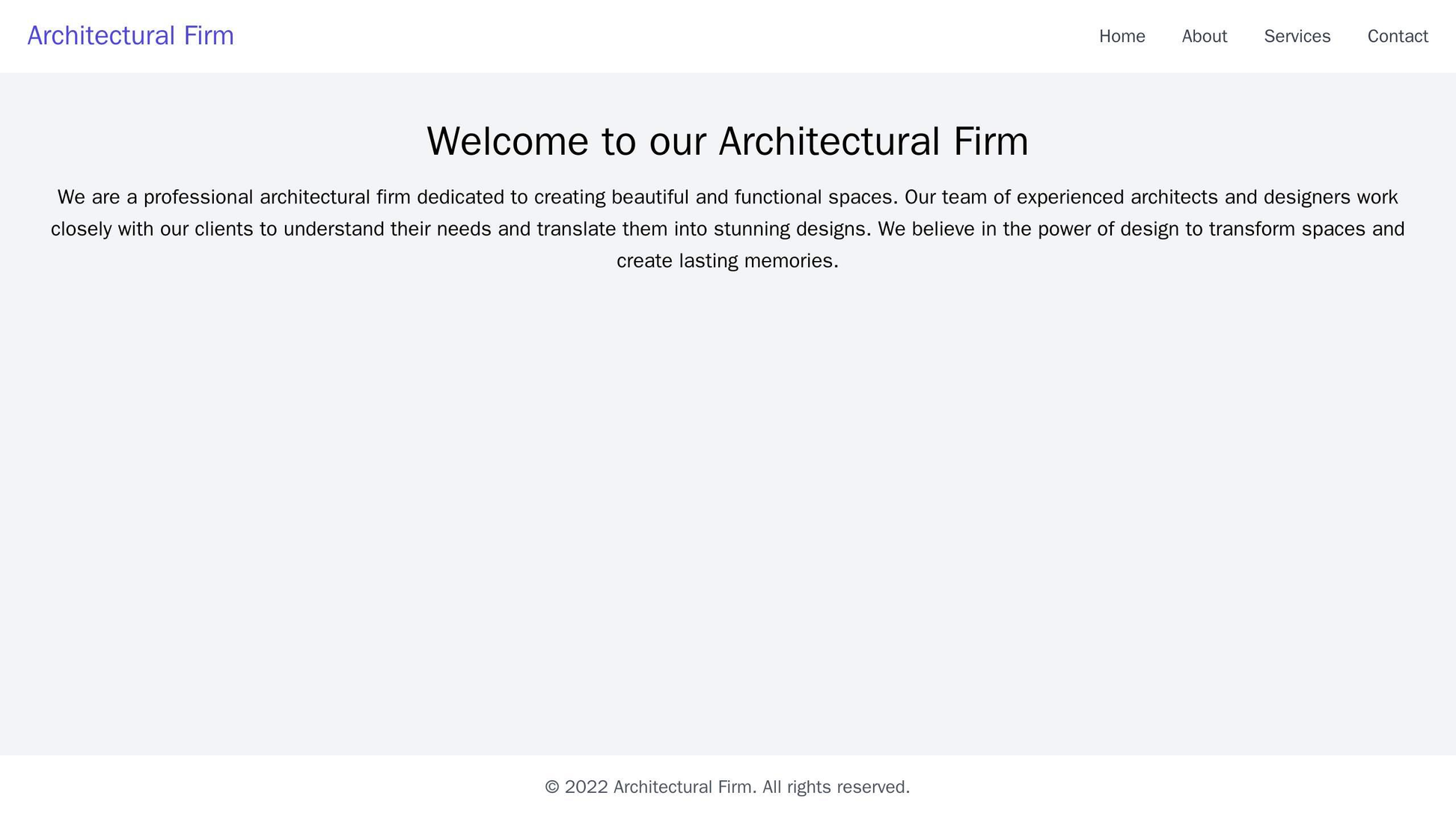 Architectural Firm: A stunning and professional design with a full-width image of a building project, and a centered log Web Template 4696