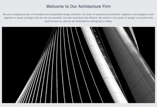 Architecture Firm: A bold and creative design with a large background image of a building facade. The logo is positioned Web Template 3216