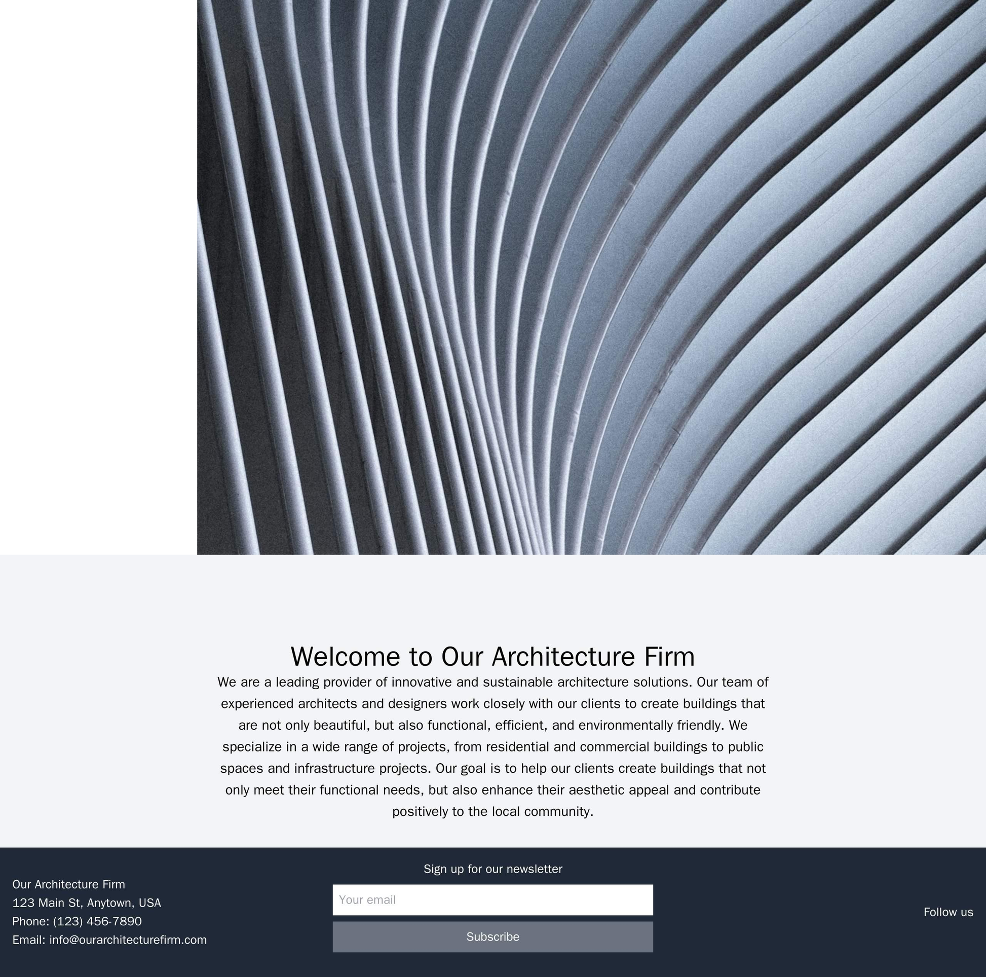 Architecture Firm: A sleek, modern site with a large, full-width header image of a building project, a menu that slides  Web Template 4657