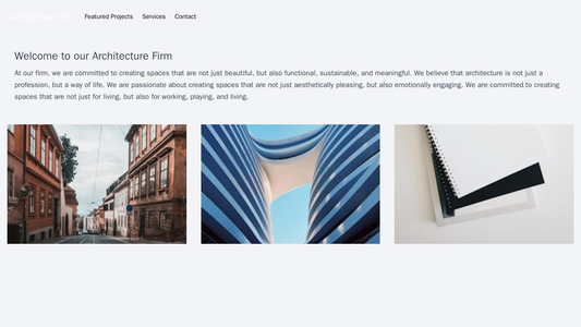 Architecture Firm Site: A clean, uncluttered design with a prominent logo and a top navigation bar featuring links to fe Web Template 4795