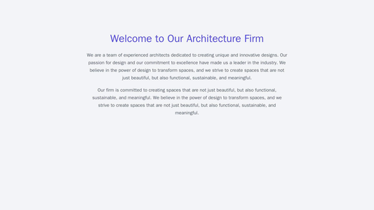 Architecture Firm Website: A minimalist and visually-focused design, featuring a central portfolio gallery using large,  Web Template 3085