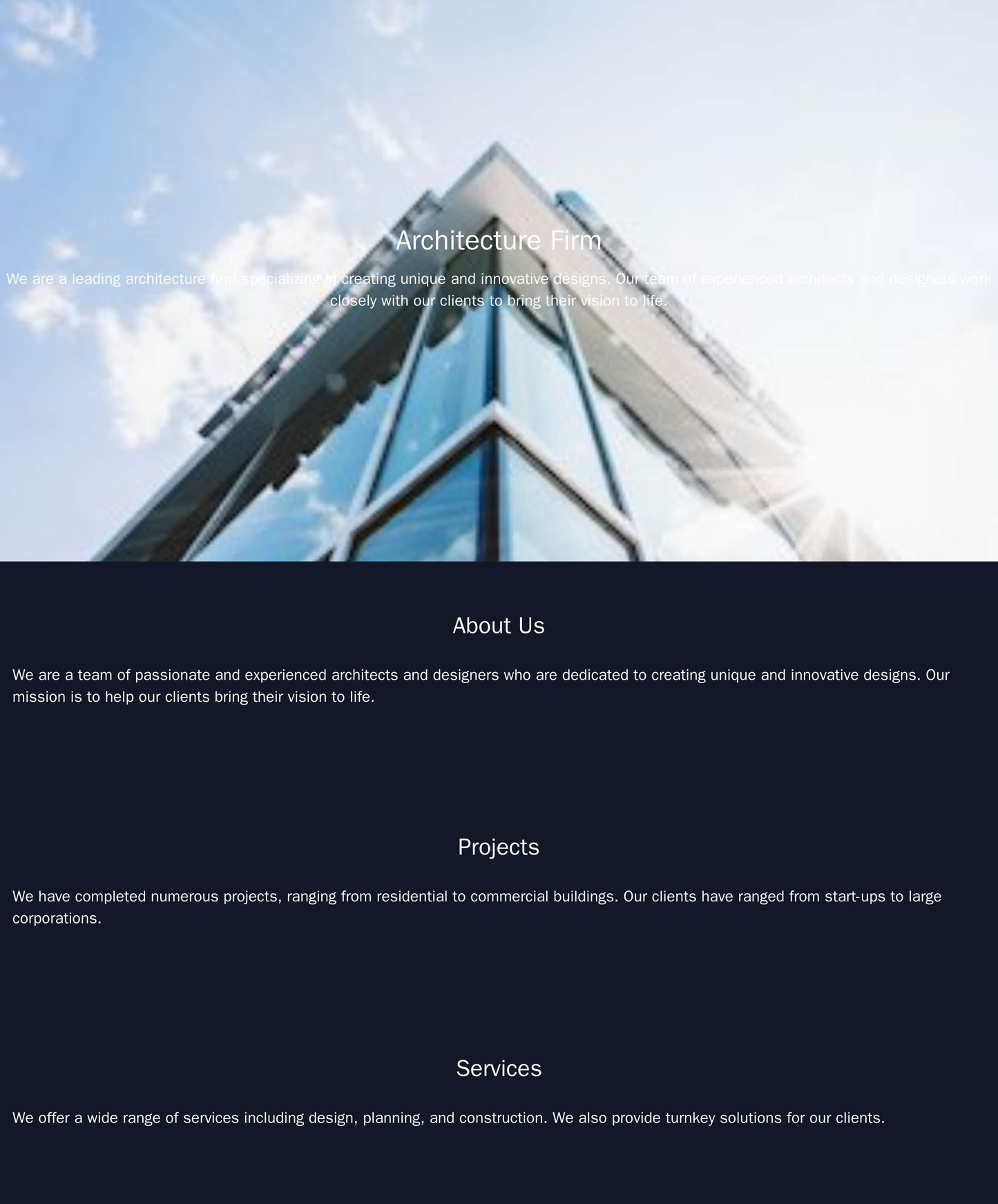 Architecture Firm Website: A minimal and visually stunning website design with a full-height background image of a build Web Template 3337