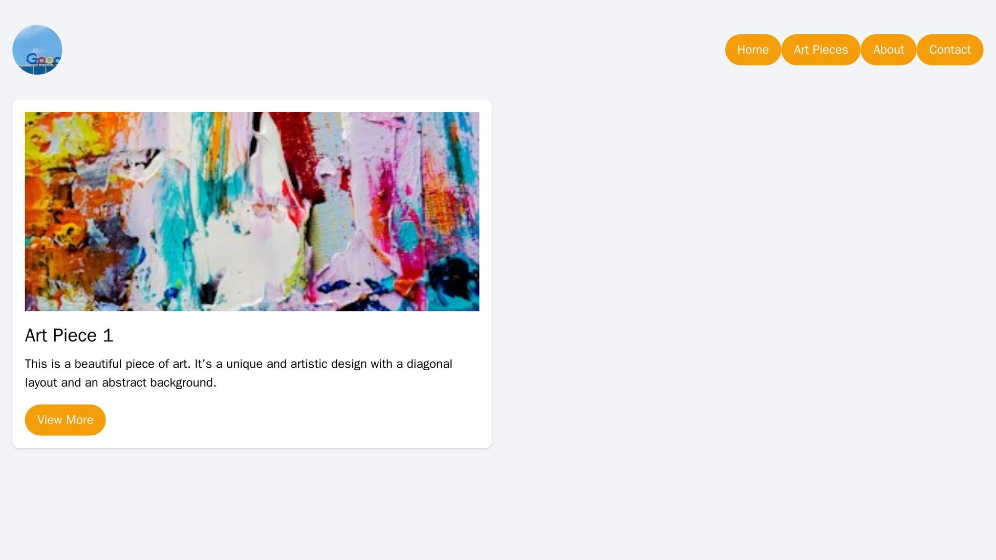 Art Gallery: A unique and artistic design with a diagonal layout and an abstract background. The logo is placed in the u Web Template 2055