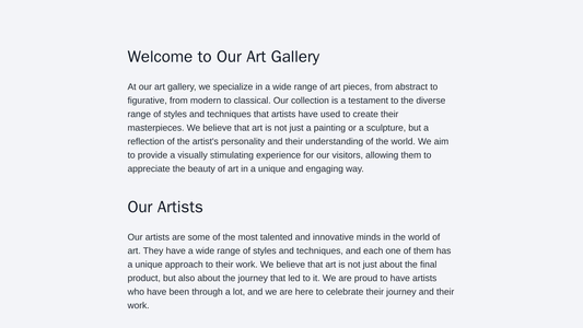 Art Gallery: A visually stimulating layout with a full-width background slideshow showcasing different art pieces. A men Web Template 2108