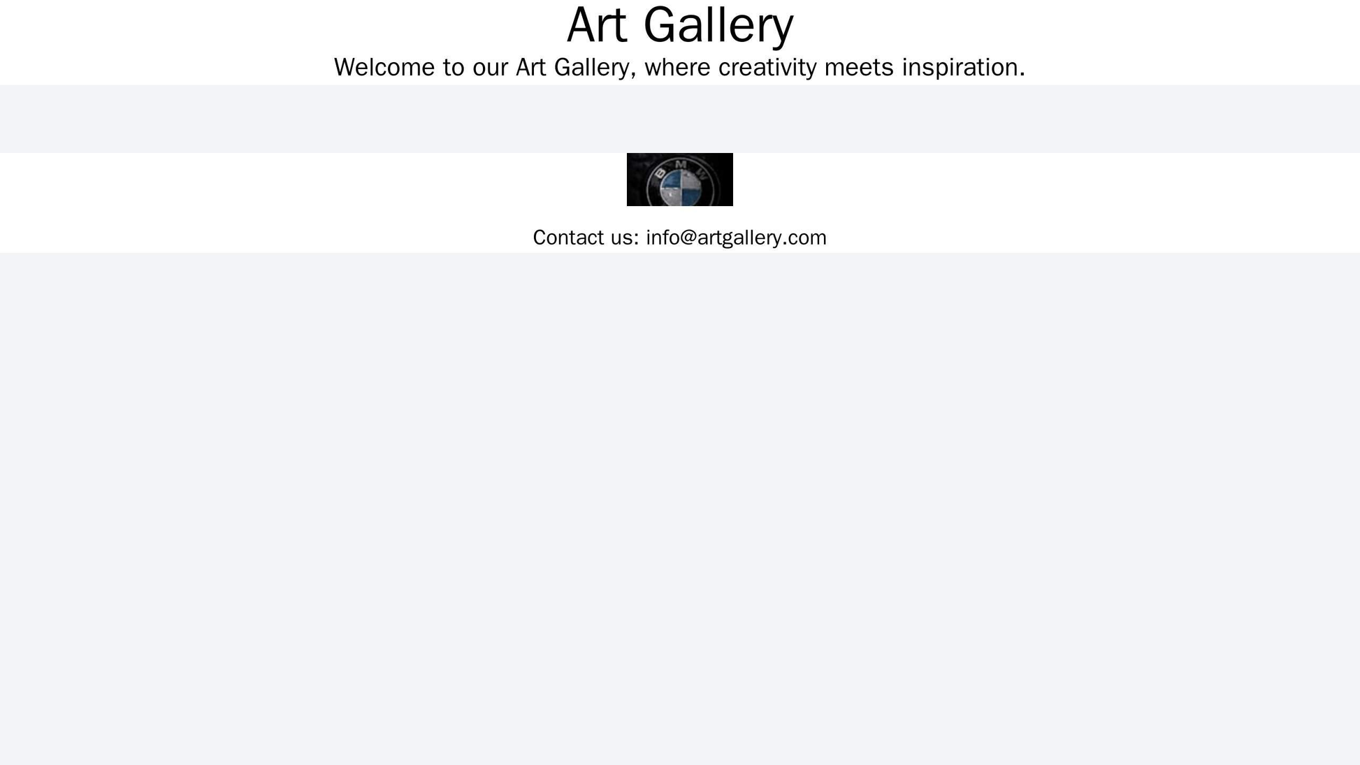 Art Gallery: A dynamic homepage with a slideshow of artwork images and artist bios. The footer includes a centered logo, Web Template 2368